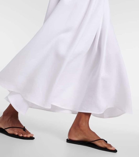 Sabina high-rise linen midi skirt