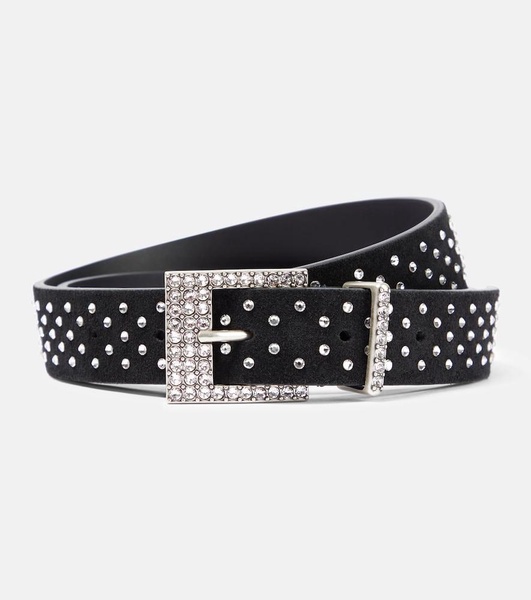 Felixa slim embellished suede belt