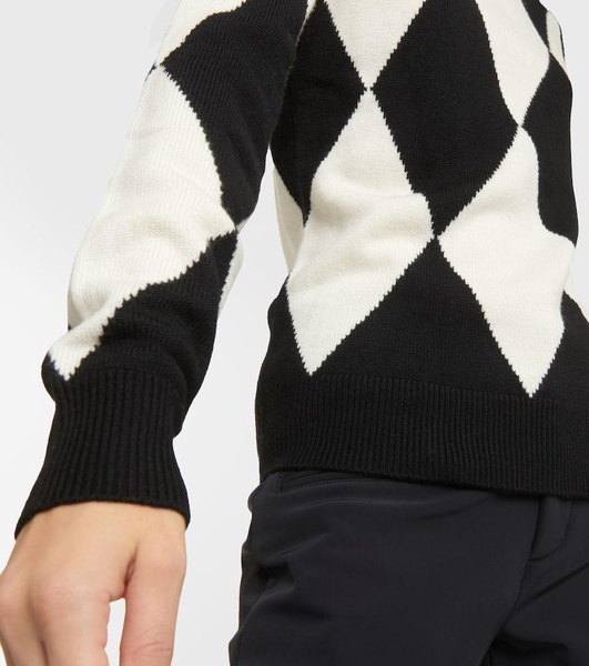 Diamond wool turtleneck sweater