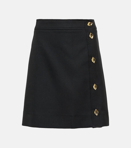 Asymmetric A-line miniskirt