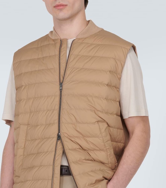 Wool and silk down vest