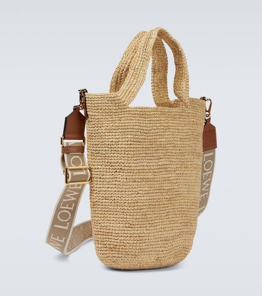 Paula's Ibiza Slit Mini raffia tote bag