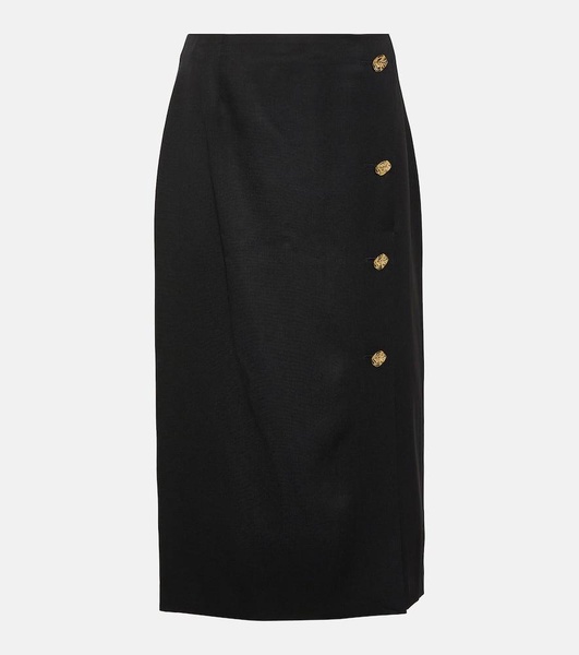 Wool midi pencil skirt