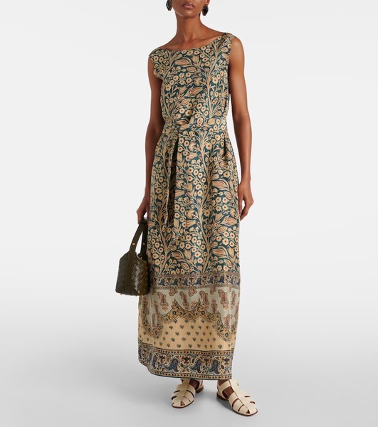 Kiko printed silk maxi dress