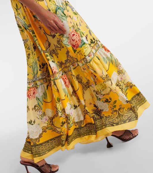 Paths of Gold floral silk maxi dress