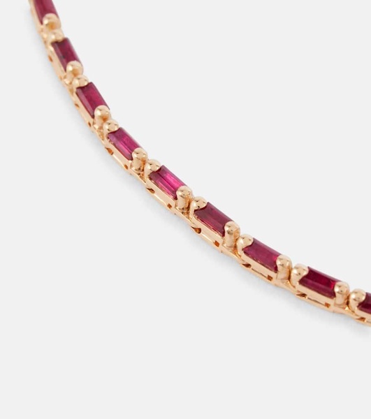 18kt rose gold necklace with rubies