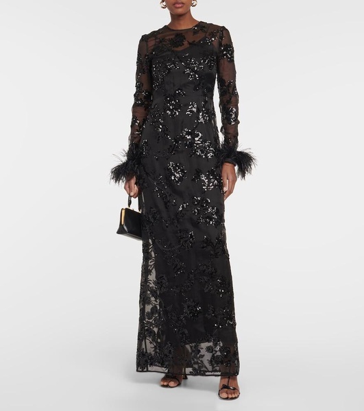 Malvina embellished silk gown