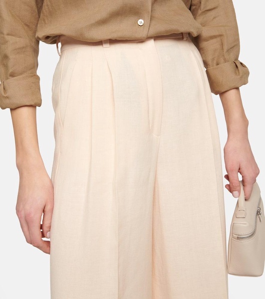 Nyack wide-leg linen and wool pants