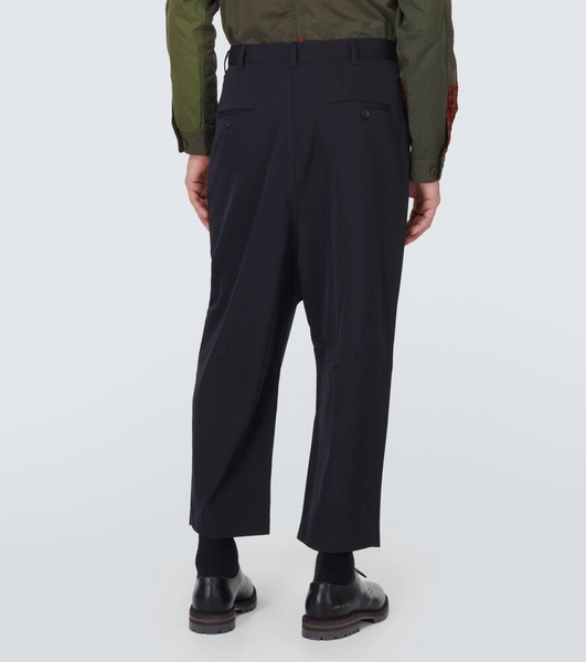 High-rise cropped wool pants