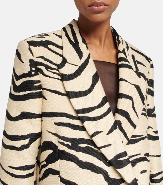 Printed double-breasted coat