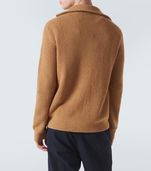 Wool and cotton half-zip sweater