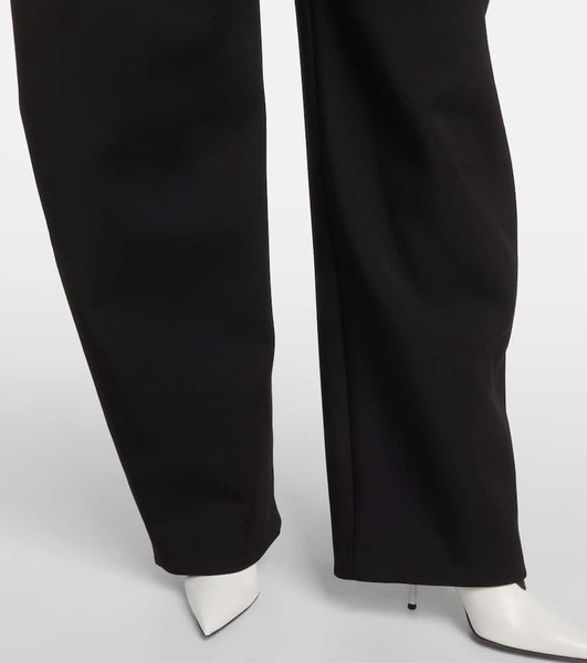 High-rise wool barrel-leg pants