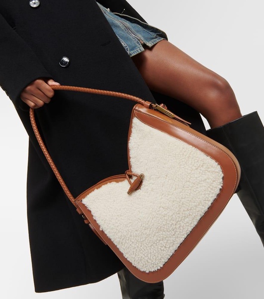 Vigo Medium shearling and leather shoulder bag