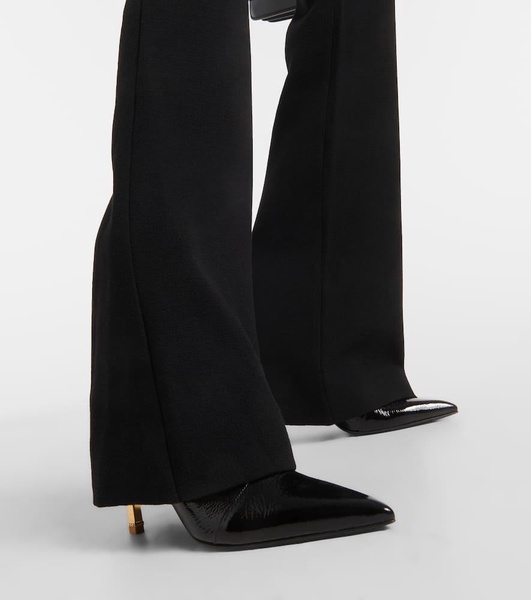 Virgin wool crêpe bootcut pants