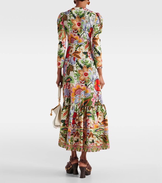 Floral silk midi dress