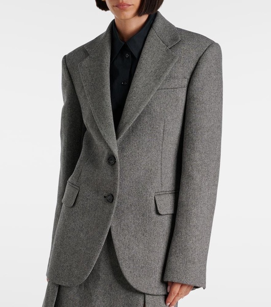 Gel wool-blend tweed blazer