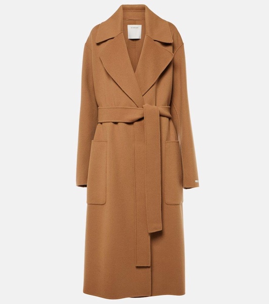 Veleno belted virgin wool coat