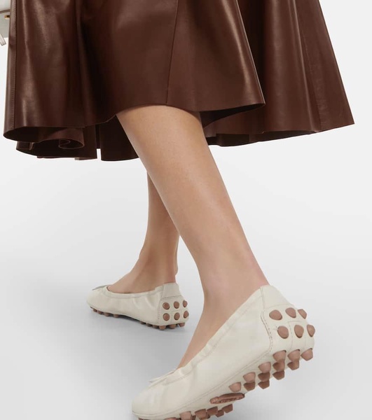 Leather ballet flats