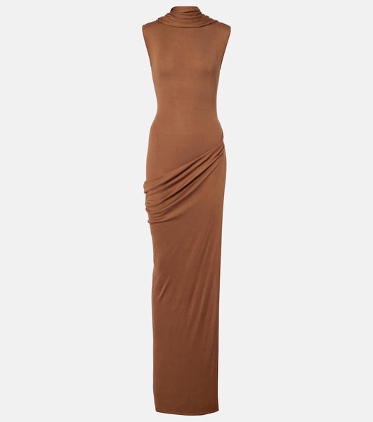 Nou draped silk-blend maxi dress