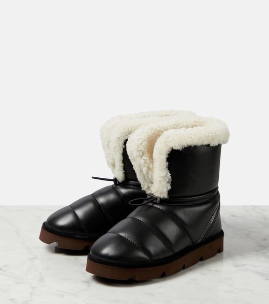 Shearling-lined leather boots