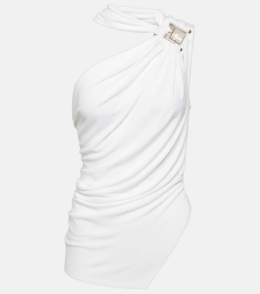 Ring-detail draped halterneck top