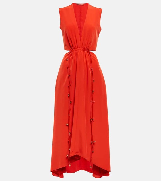 V-neck midi dress