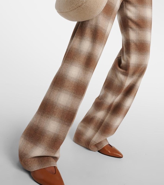 Edward checked flannel wide-leg pants