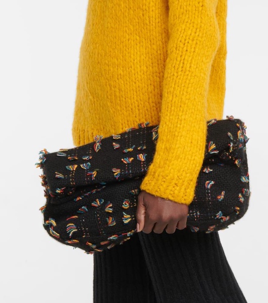 Phoebe fringed cashmere clutch