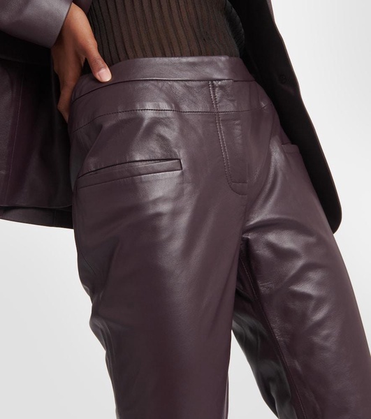 Serge leather bootcut pants