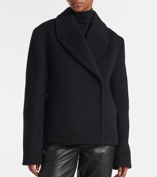 Cropped wool-blend peacoat