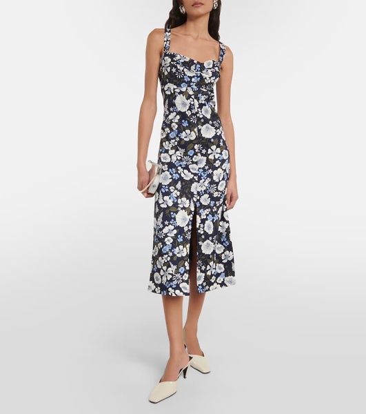 Colleen floral linen-blend midi dress