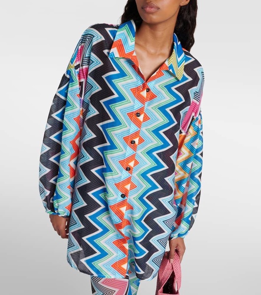 Zig Zag cotton and silk shirt