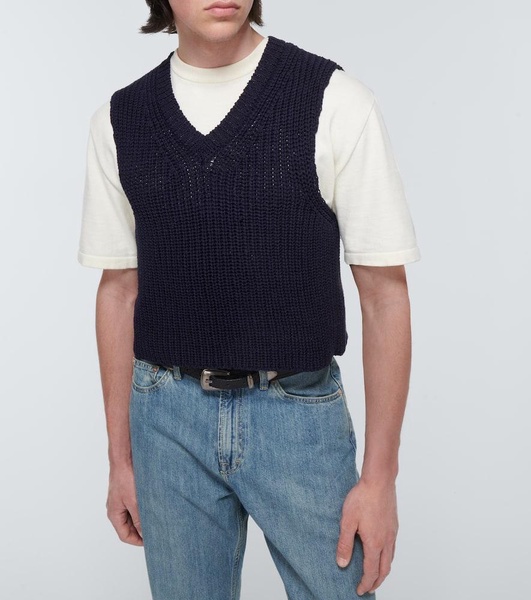 Intact ribbed-knit cotton sweater vest