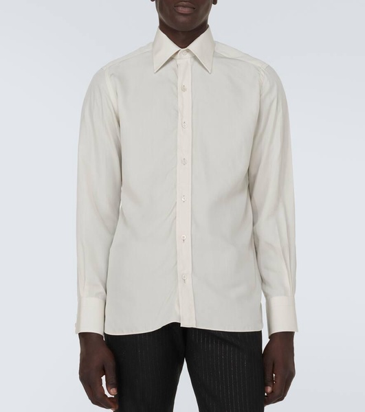 Striped lyocell-blend shirt