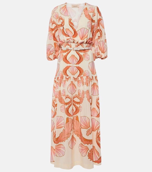 Seashell silk maxi dress