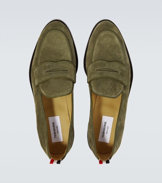 Suede penny loafers