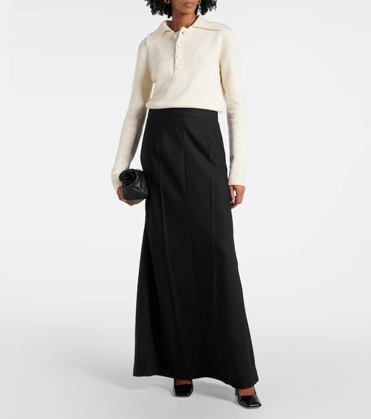 Wool maxi skirt