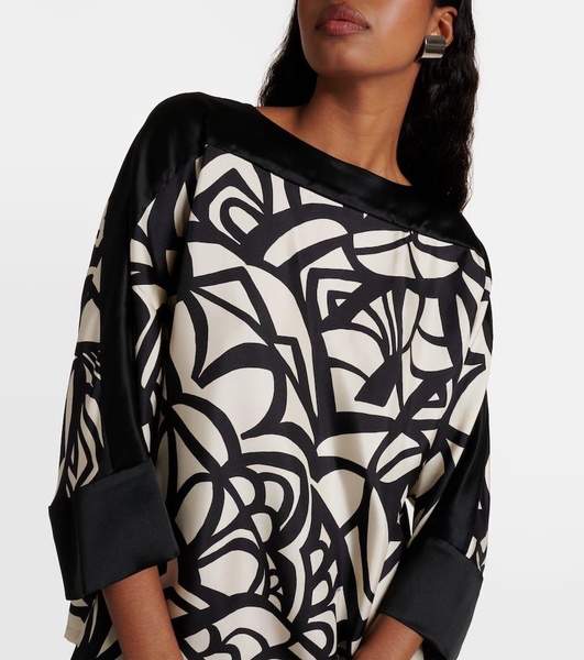 Quaglia printed silk satin top