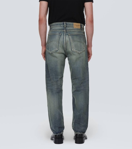 Mid-rise tapered jeans