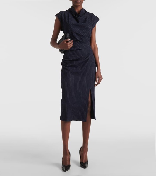 Athene pinstriped midi dress