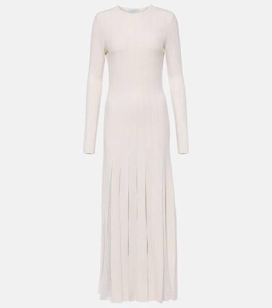 Walsh pleated wool and silk midi dress