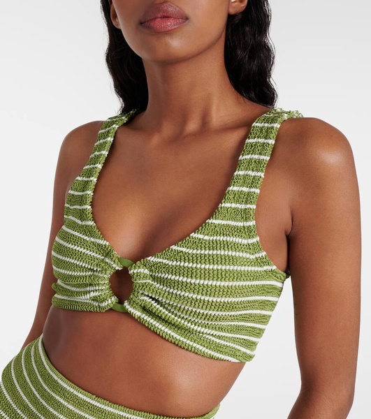 Nadine striped high-rise bikini