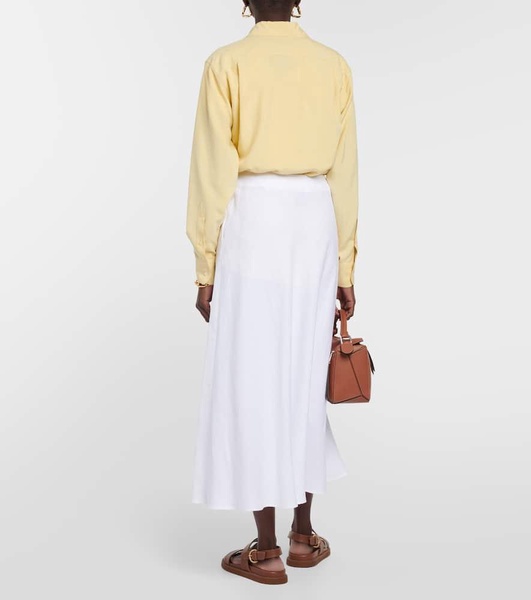 Tania linen wrap midi skirt