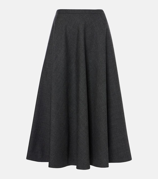 Wool midi skirt