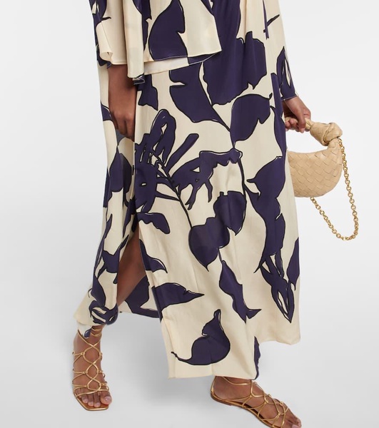 Ancient Tropics printed silk midi dress