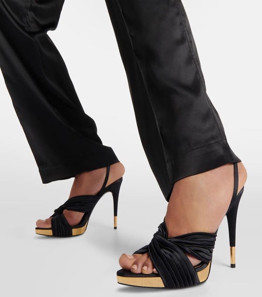 Satin platform sandals