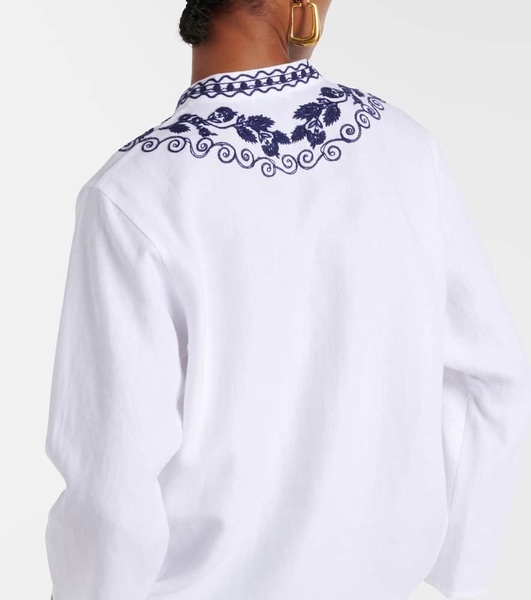 Sophia embroidered linen kaftan