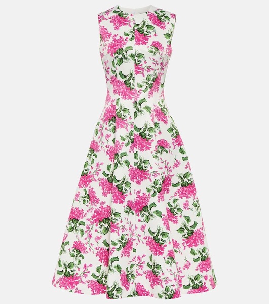 Mara floral taffeta faille midi dress