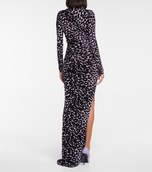 Leopard-print gown