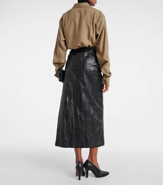 Bert leather midi skirt